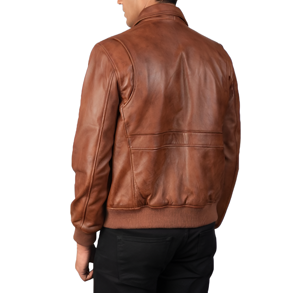 Vintage Leather Bomber Jacket
