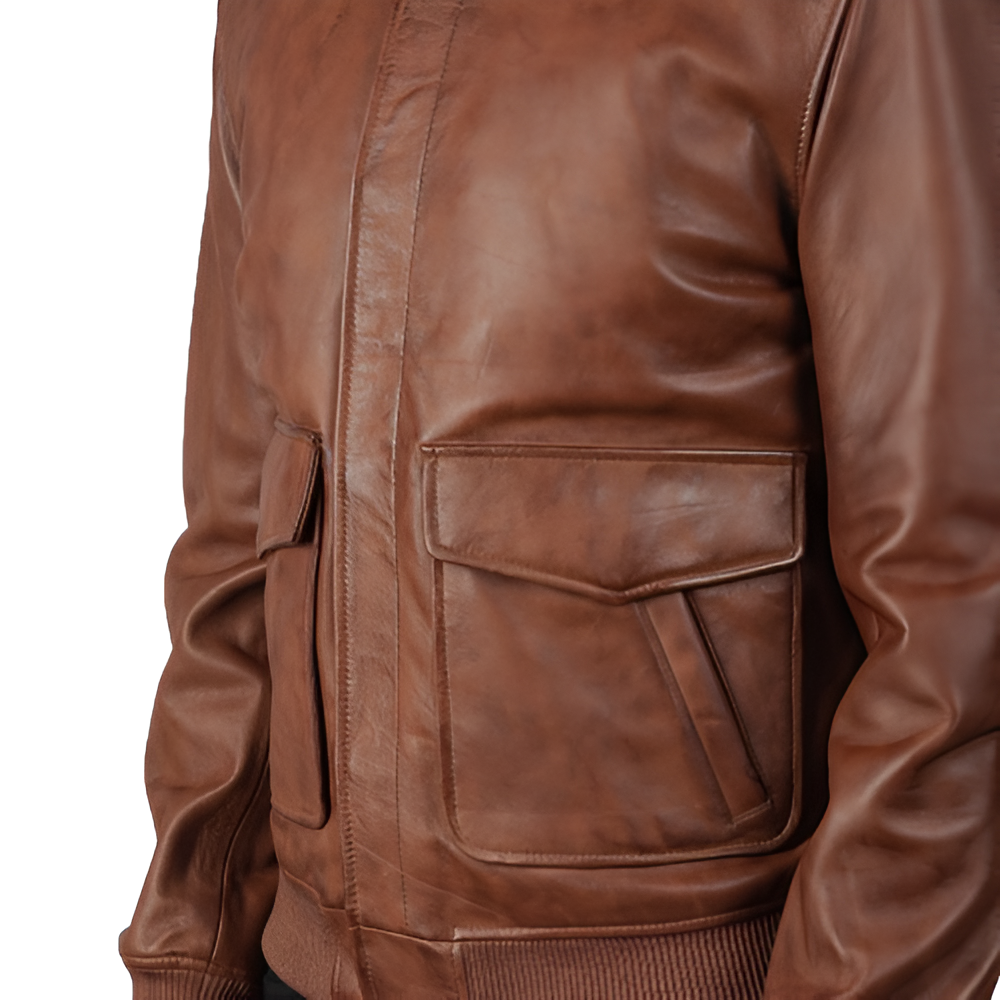 Vintage Leather Bomber Jacket