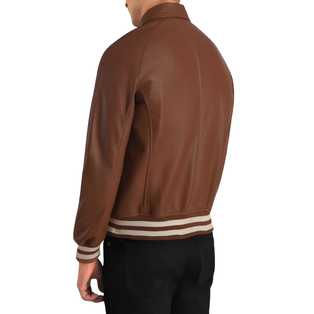 Faux Leather Bomber Jacket