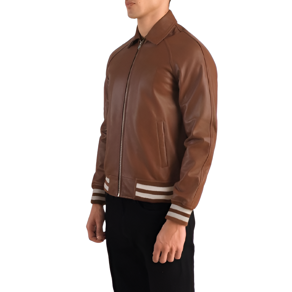 Faux Leather Bomber Jacket
