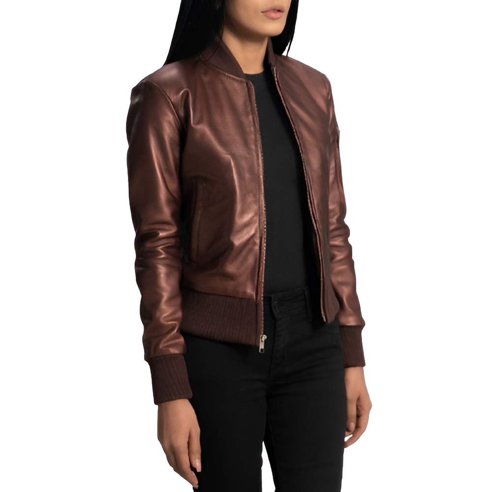 Women's Brown Bomber Jacket