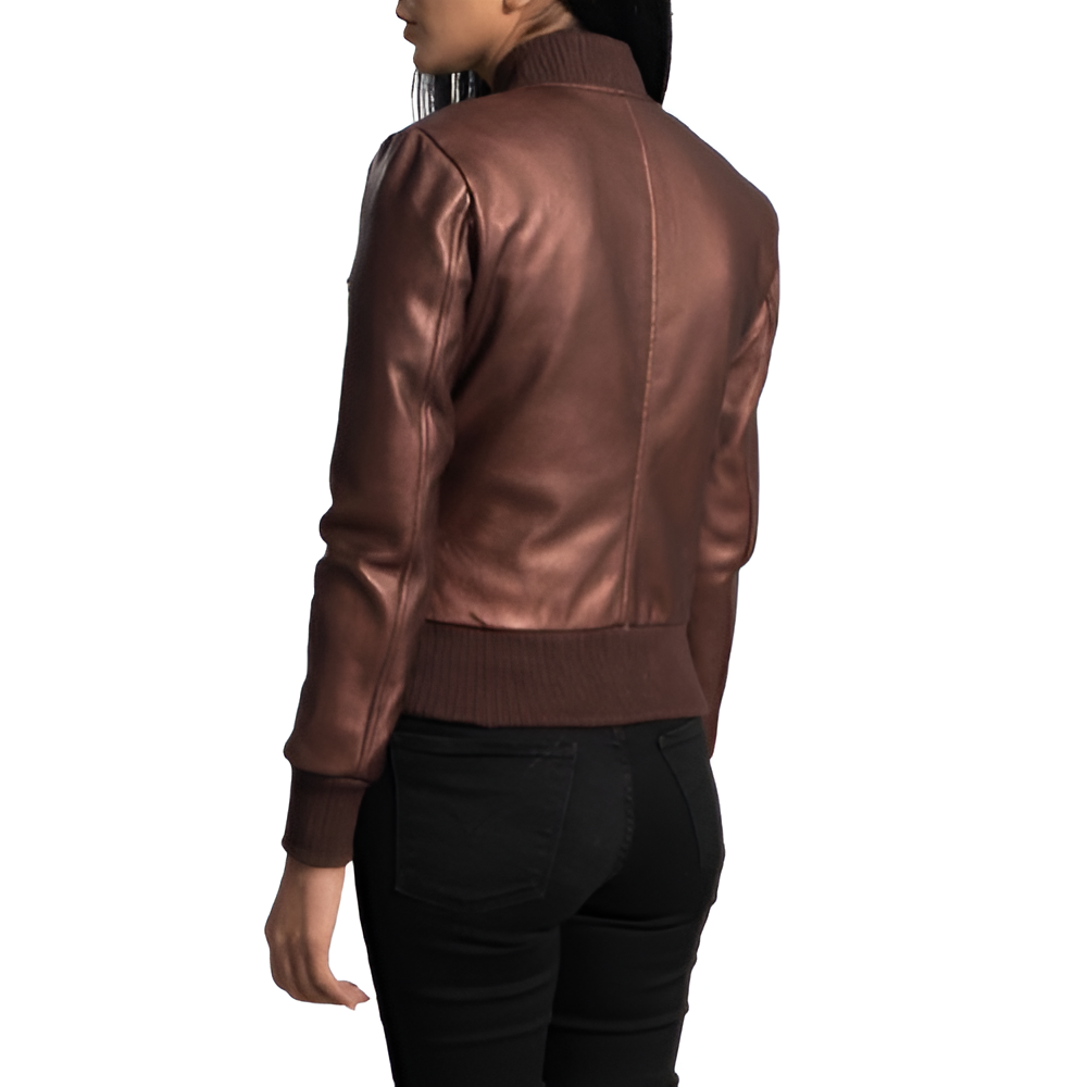 Women's Brown Bomber Jacket