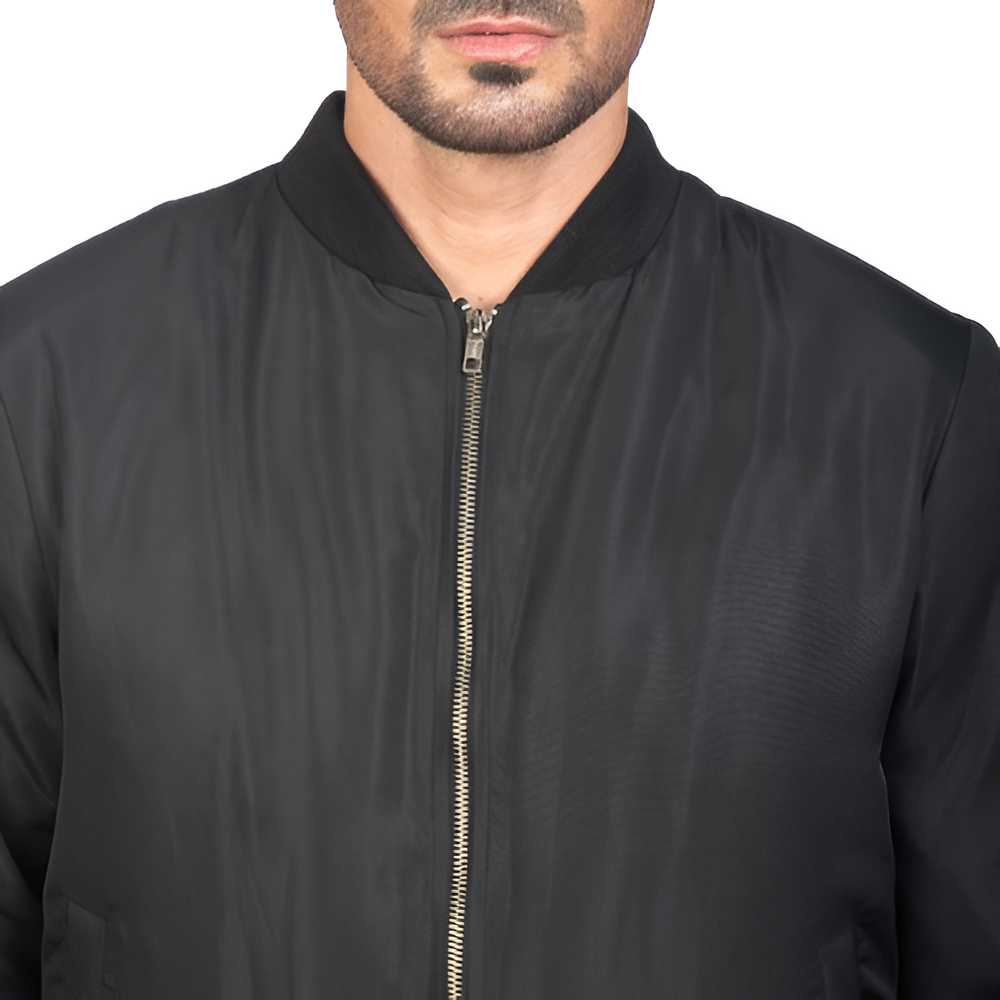 Men's Classic Black Bomber Jacket