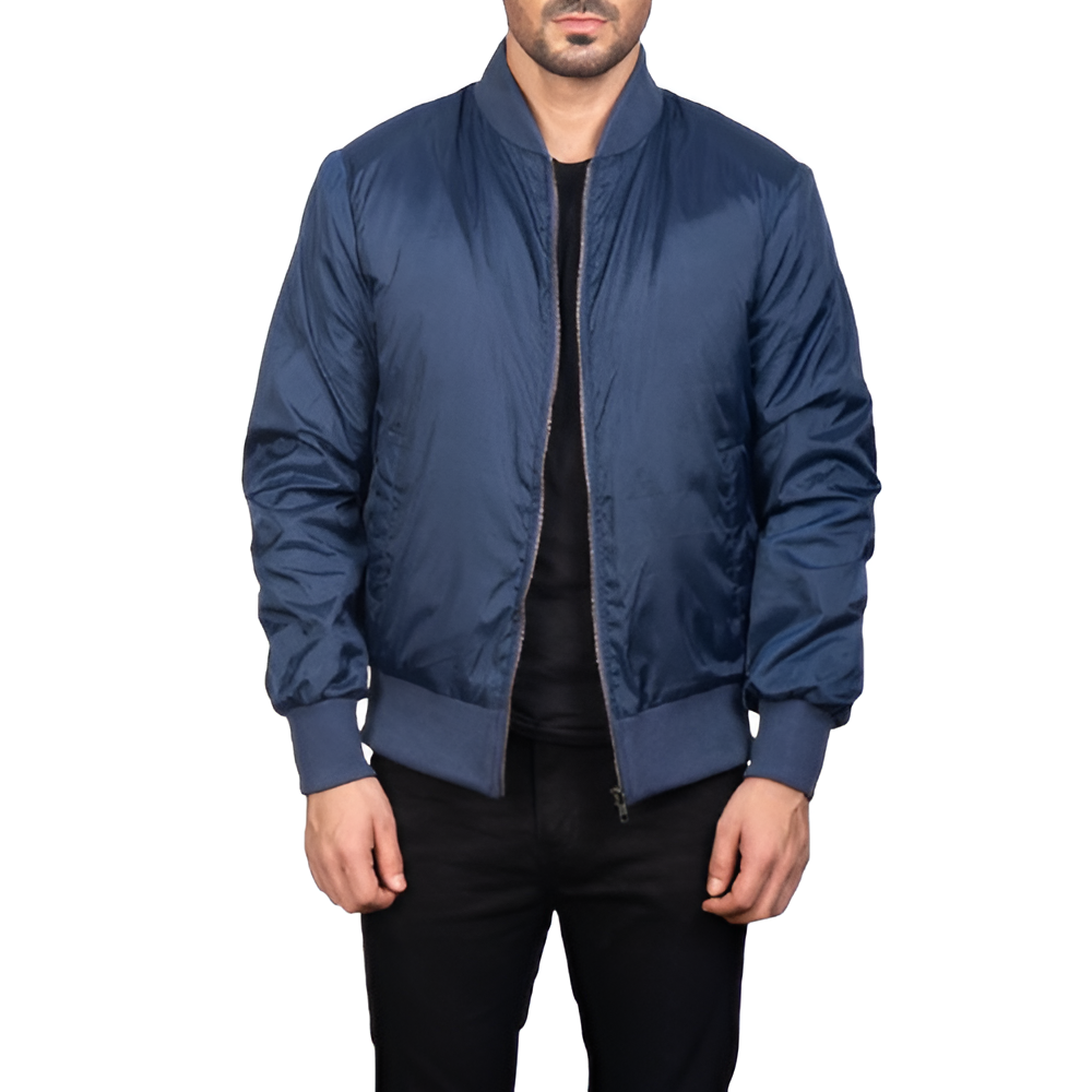 Men's Navy Blue Bomber Jacket