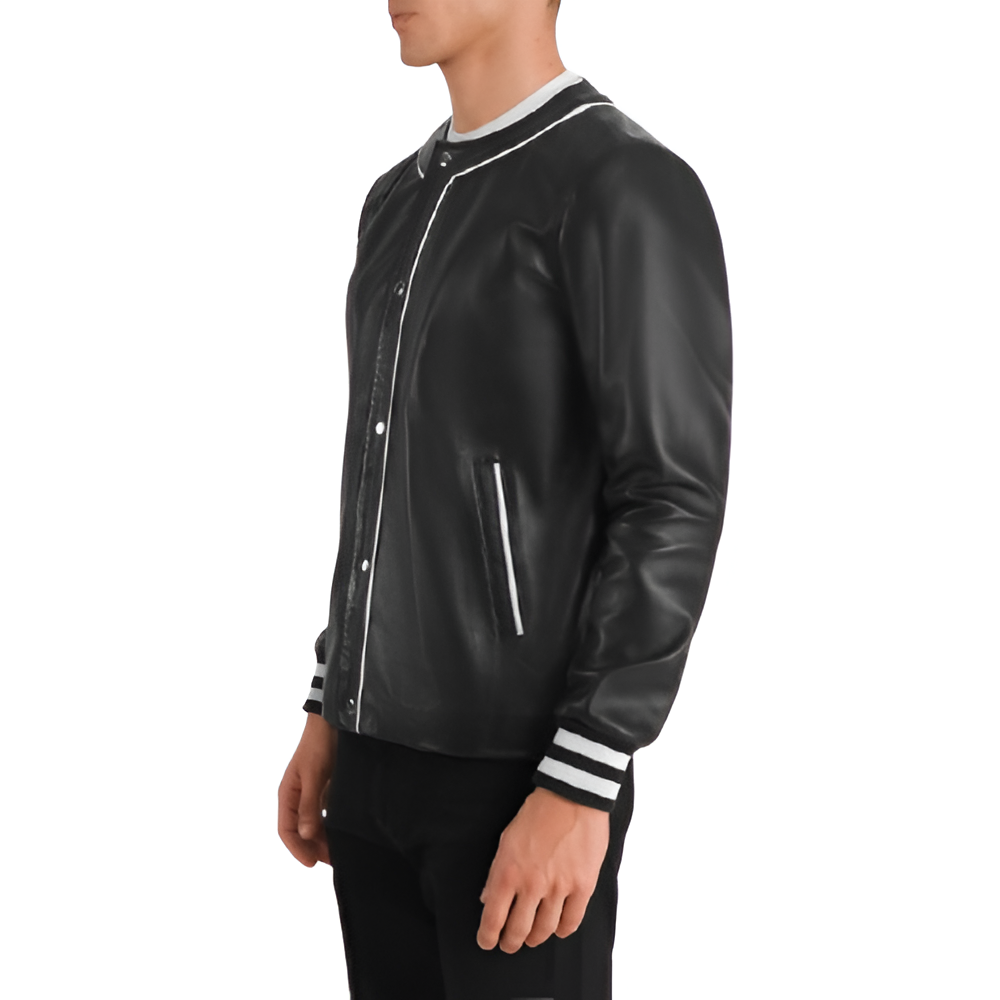 Men's Classic Black Bomber Jacket
