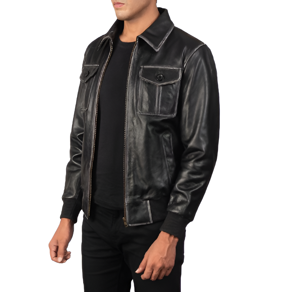 Men's Black Leather Jacket