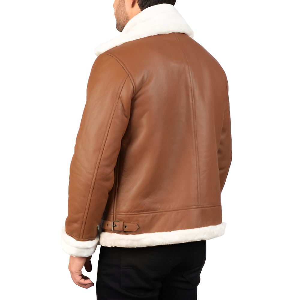 Men's Brown Shearling Leather Jacket