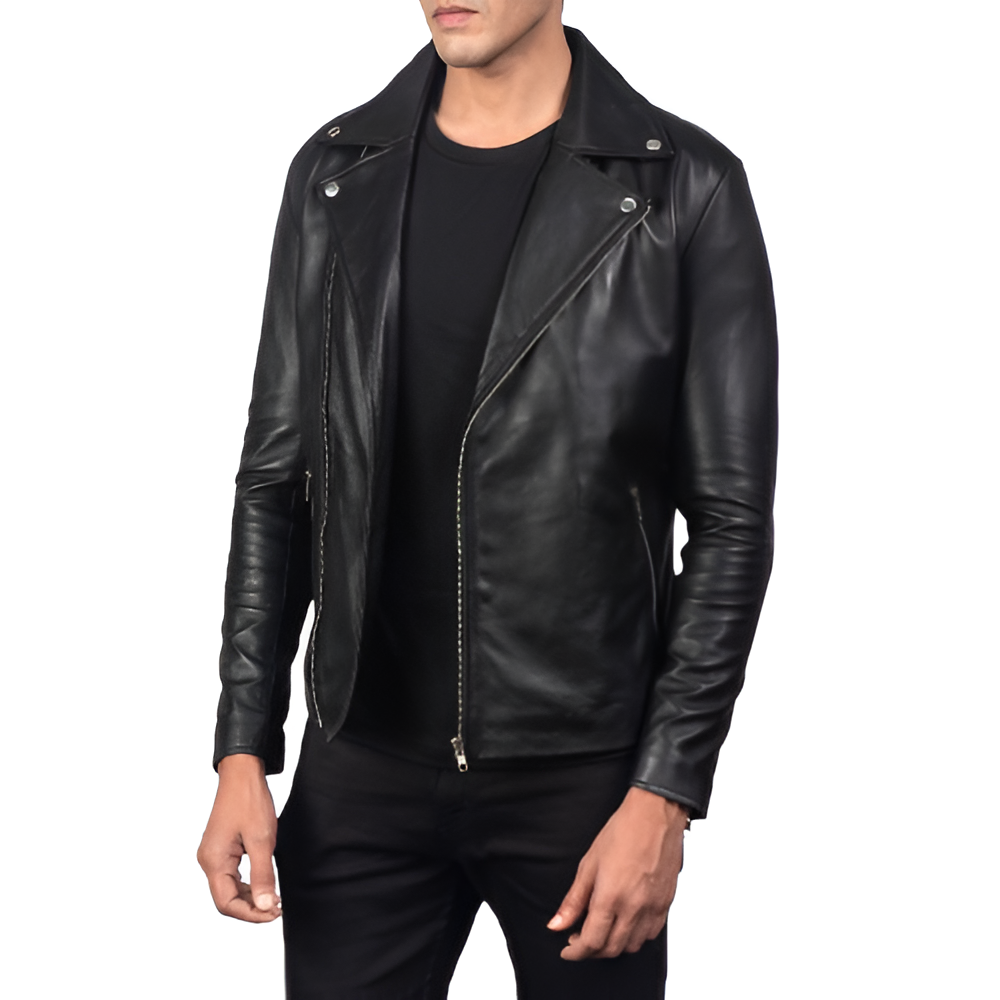 Men's Black Moto Leather Jacket