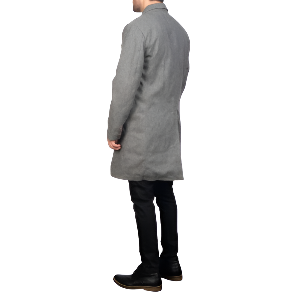 Grey Double-Breasted Overcoat
