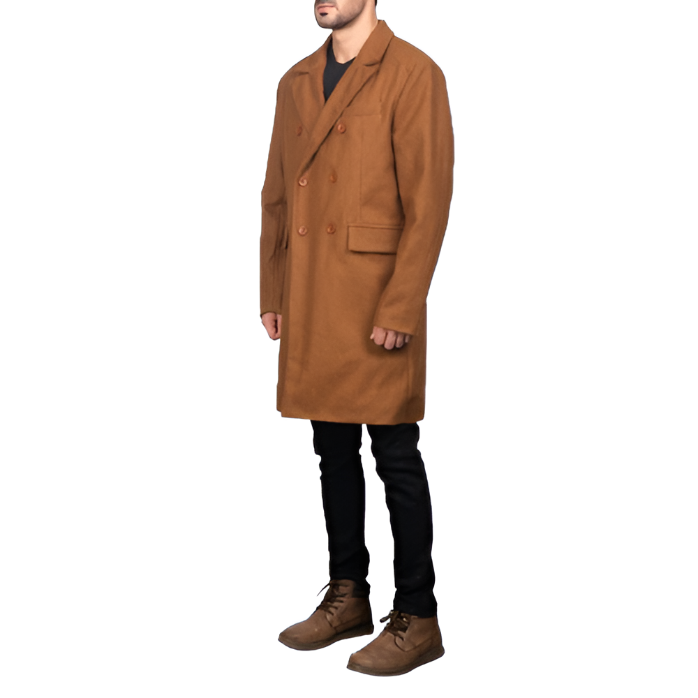 Brown Double-Breasted Overcoat