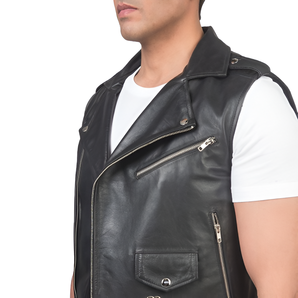 Men's Biker Leather Vest