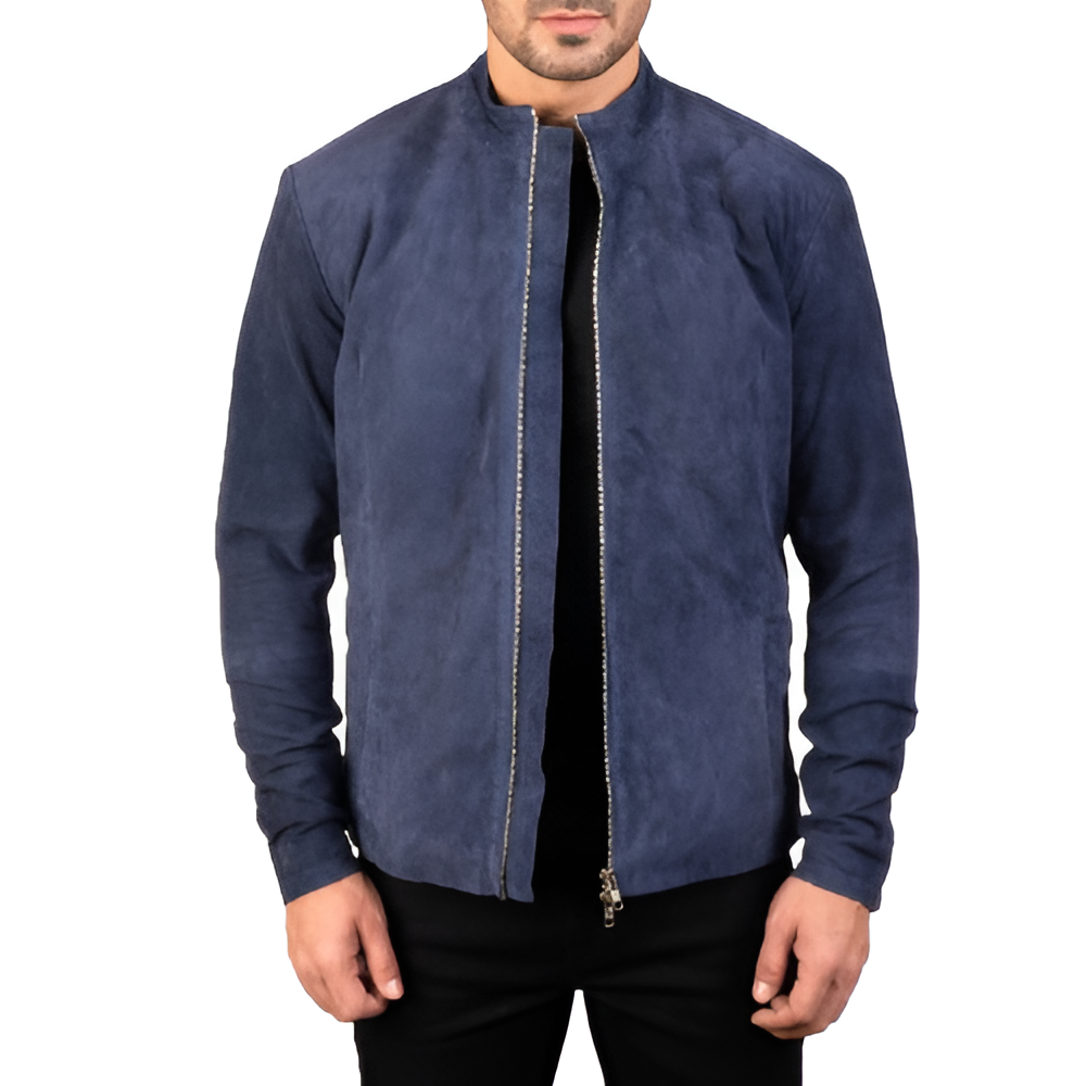 Men's Blue Suede Jacket