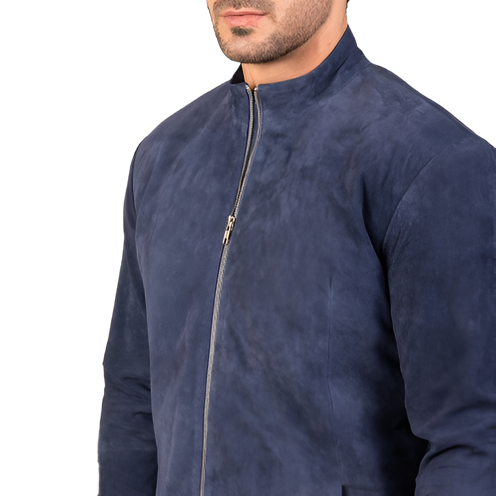 Men's Blue Suede Jacket