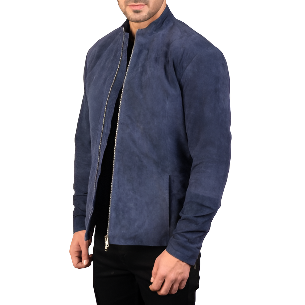 Men's Blue Suede Jacket