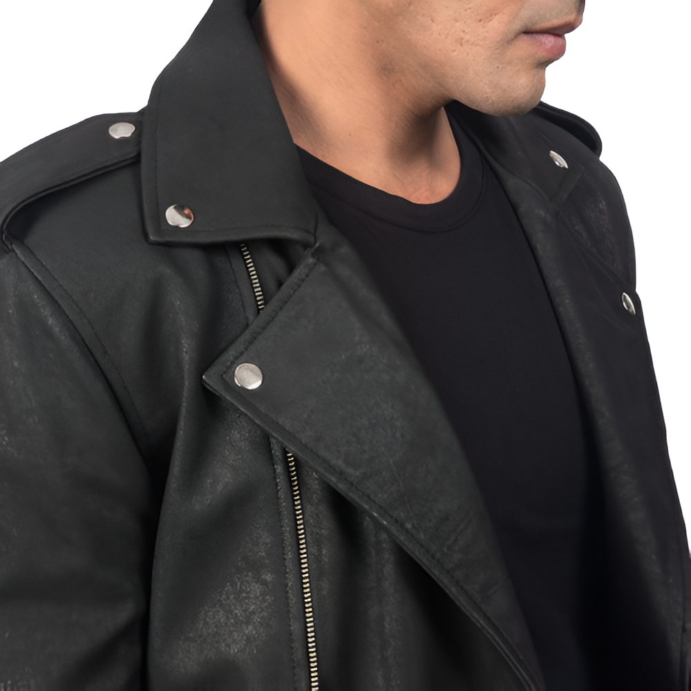 Men's Black Biker Leather Jacket