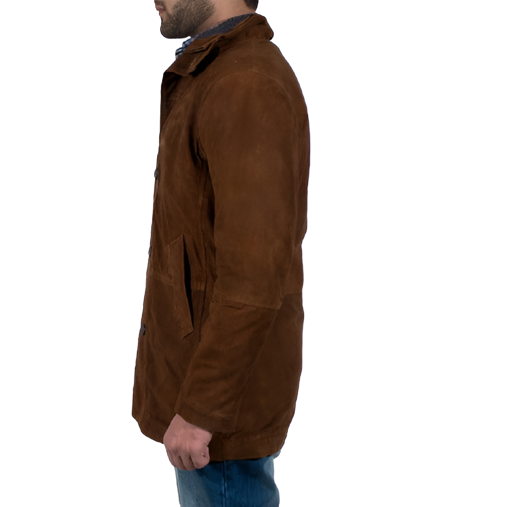 Men's Brown Suede Winter Jacket