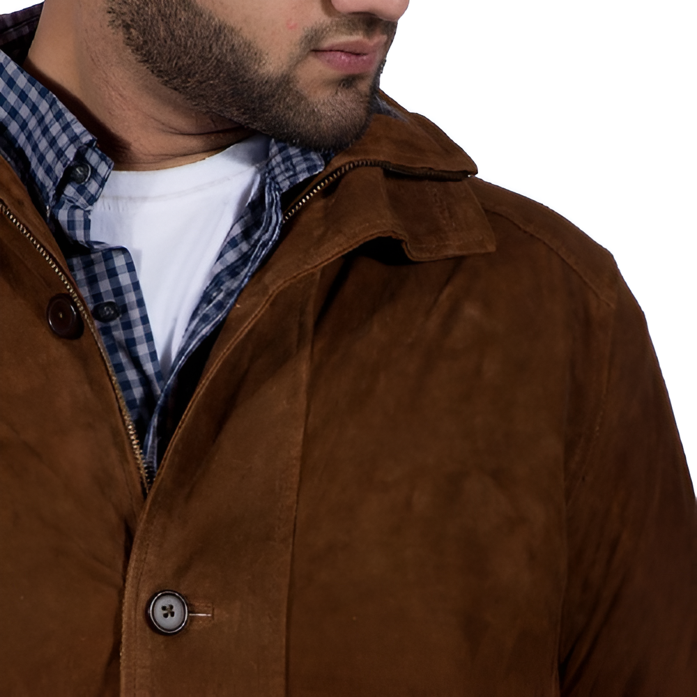Men's Brown Suede Winter Jacket