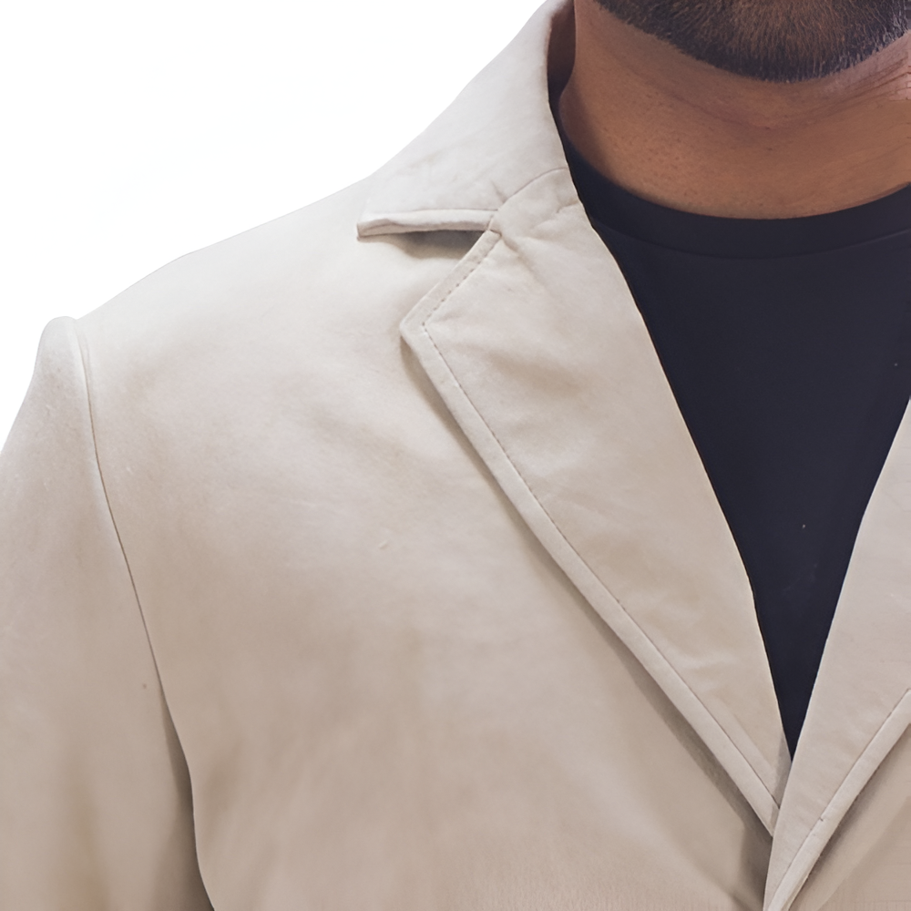 Men's Beige Suede Blazer