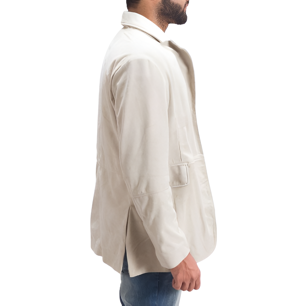 Men's Beige Suede Blazer