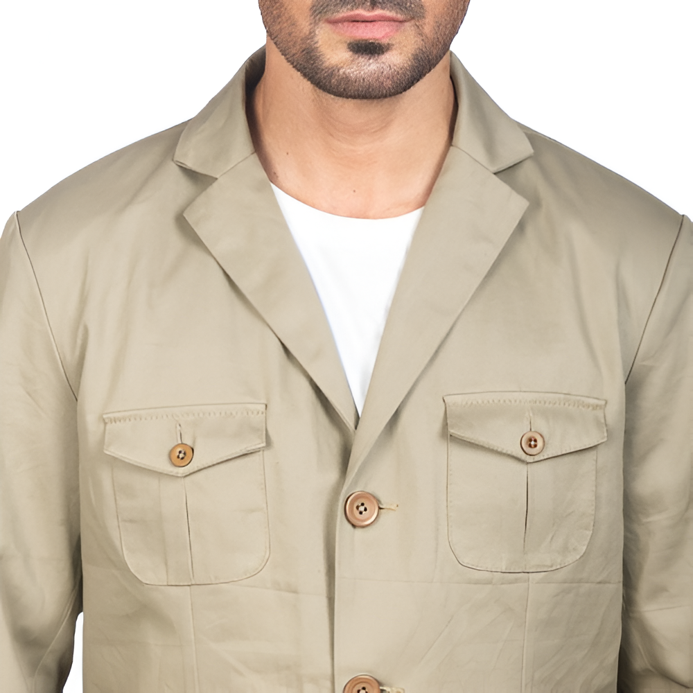 Men's Khaki Safari Blazer