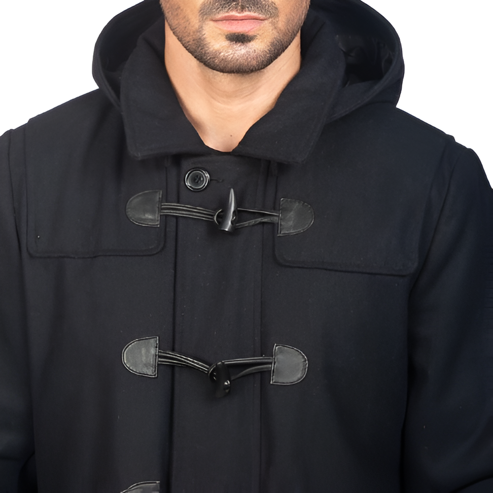 Men's Black Duffle Coat