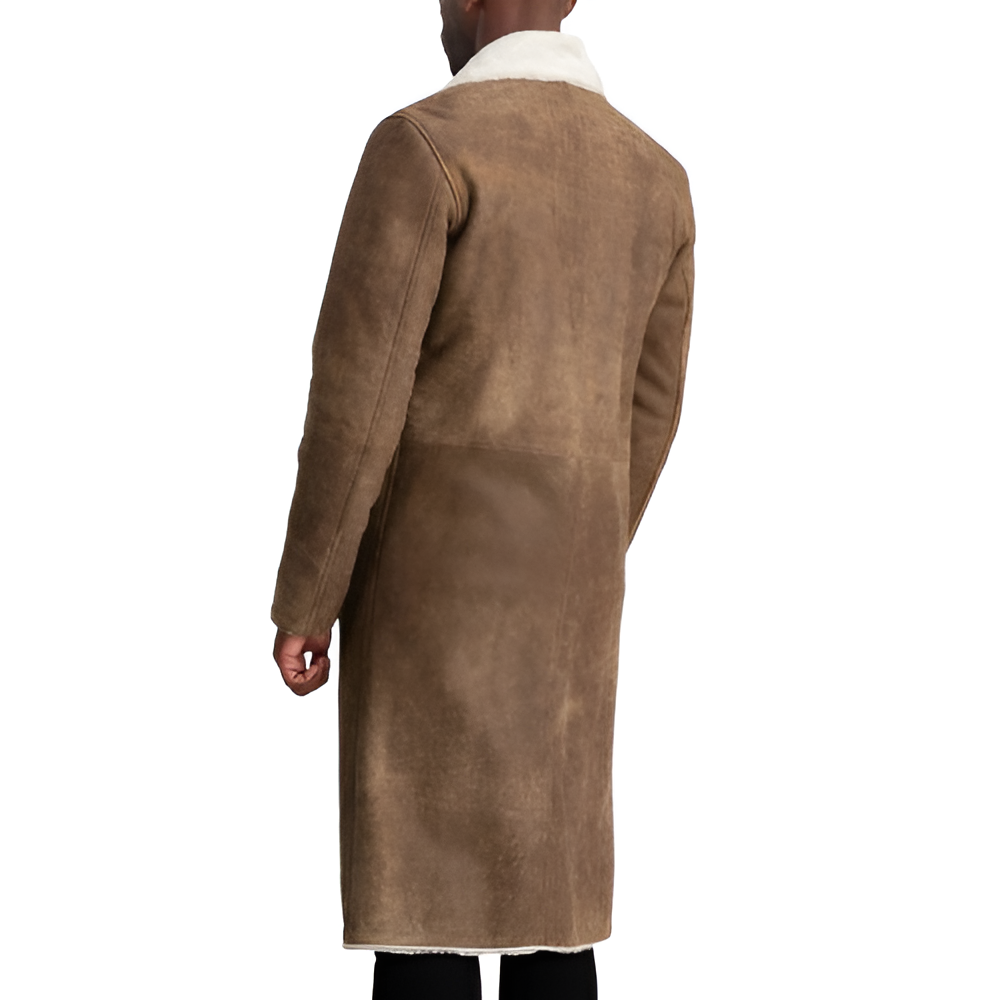 Brown Shearling-Lined Coat
