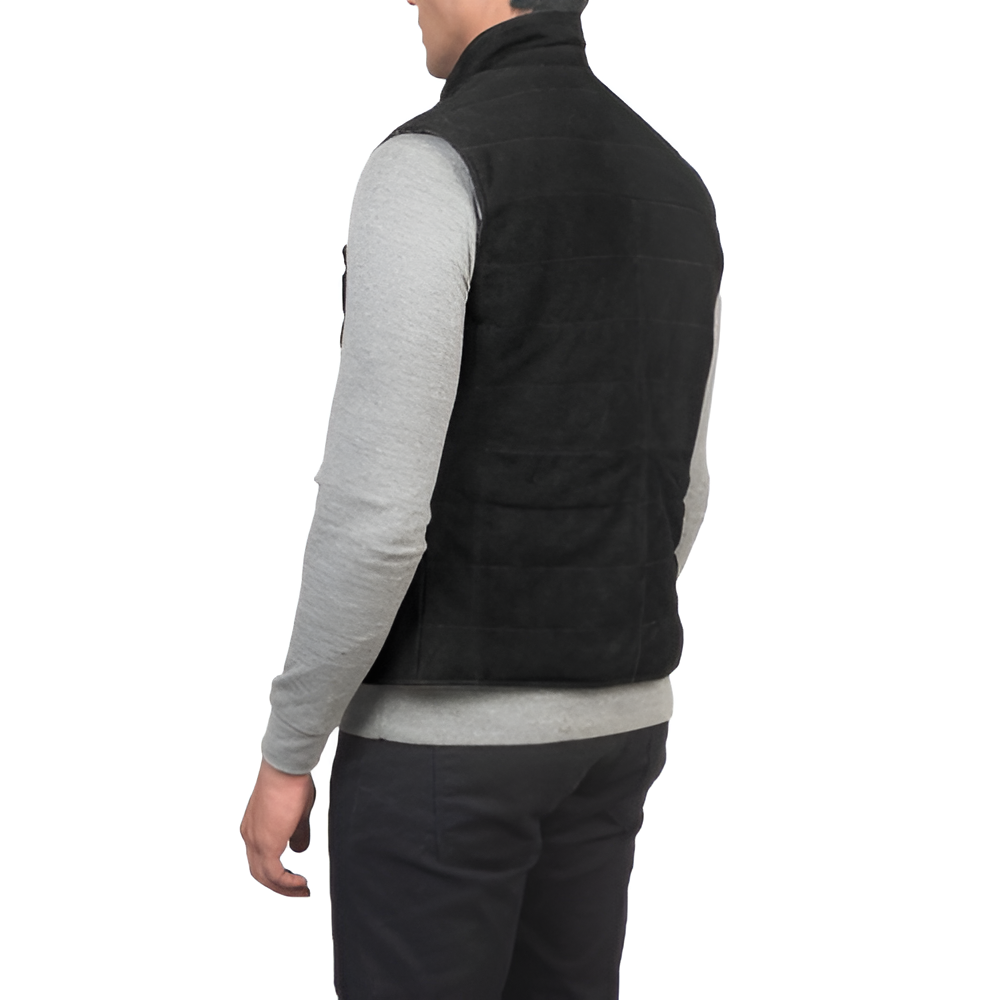 Men's Black Suede Vest