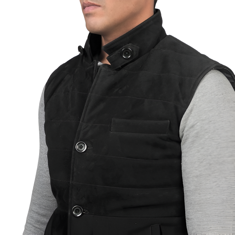 Men's Black Suede Vest