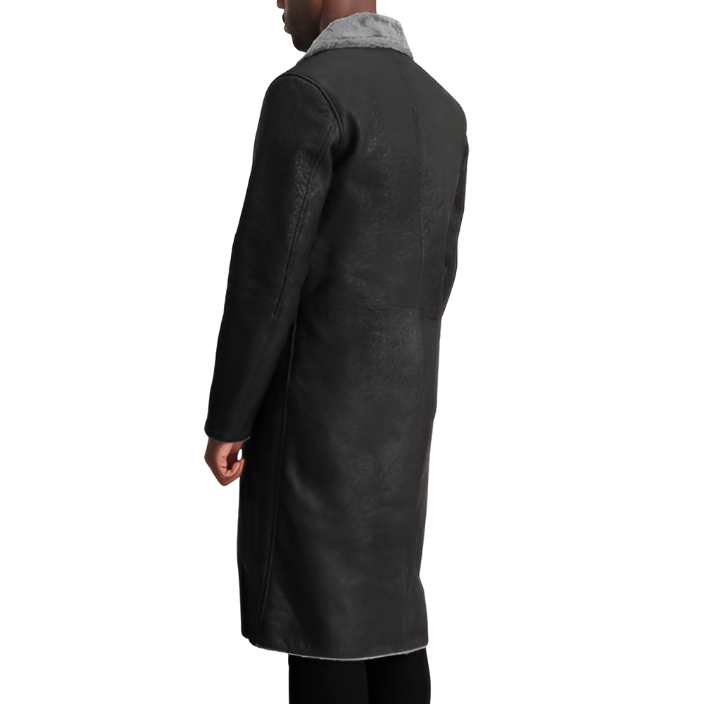 Black Shearling-Lined Coat