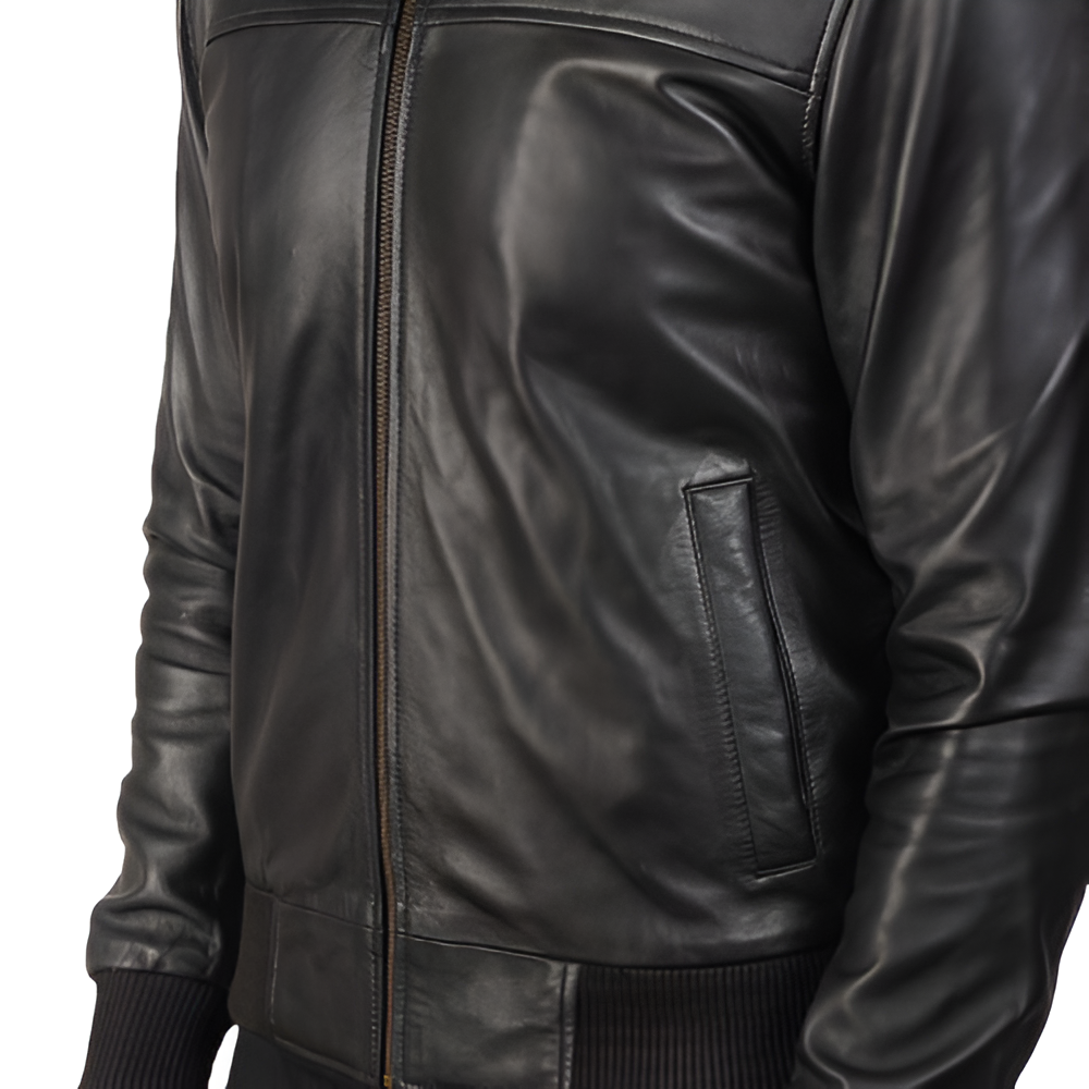Premium Leather Bomber Jacket
