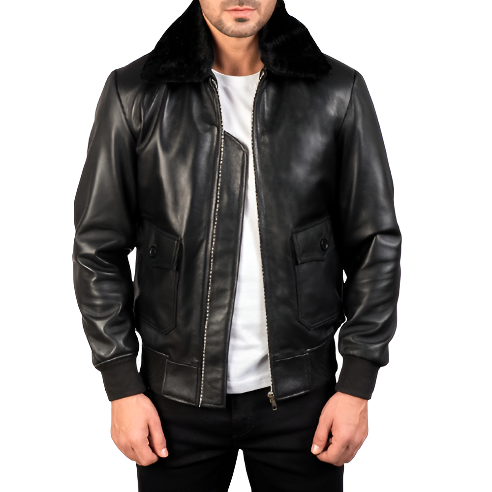 Premium Leather Aviator Jacket