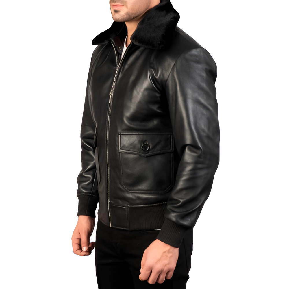 Premium Leather Aviator Jacket