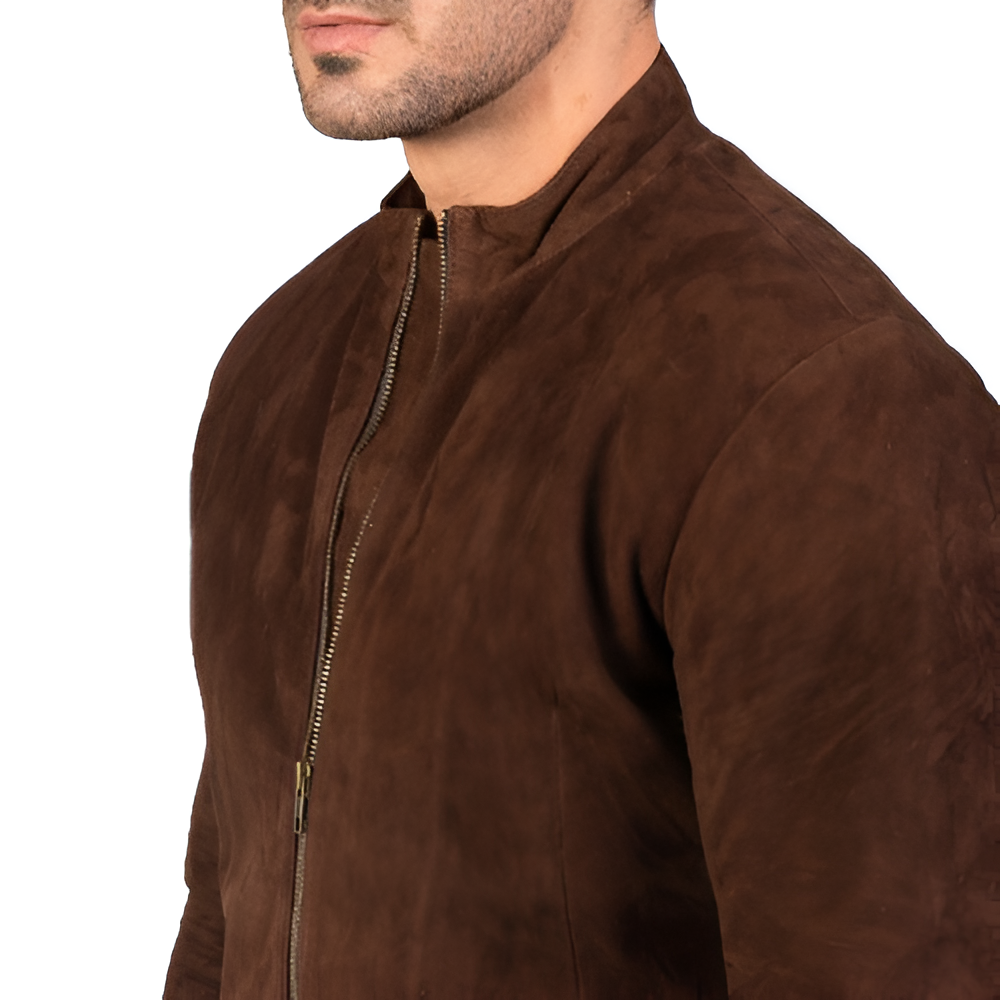 Men's Brown Suede Leather Jacket