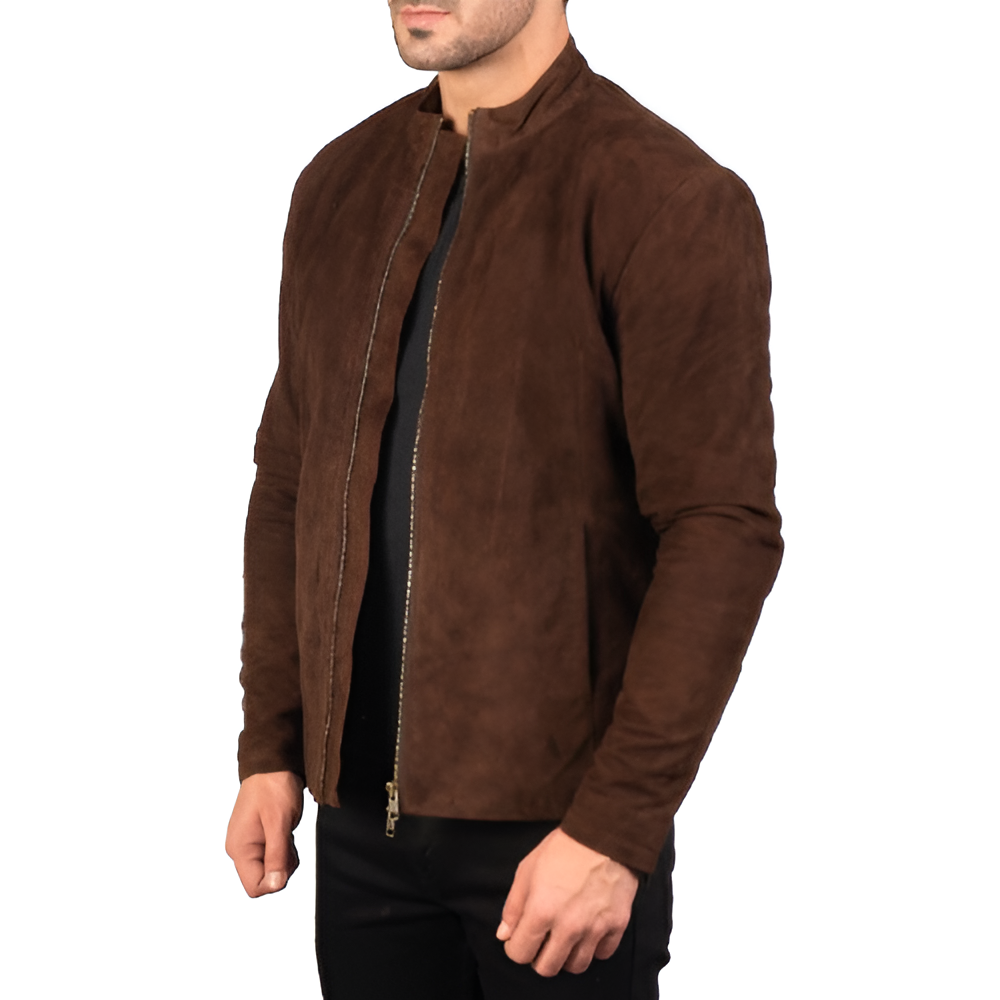 Men's Brown Suede Leather Jacket