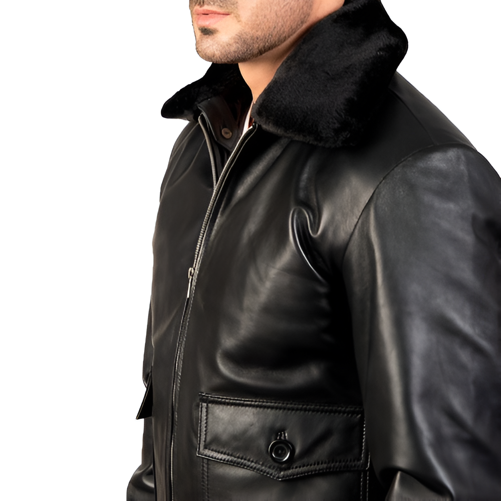Premium Leather Aviator Jacket