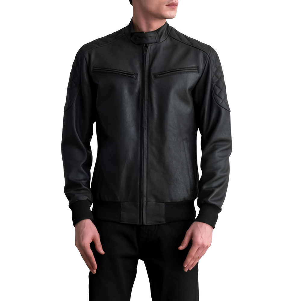 Premium Leather Bomber Jacket