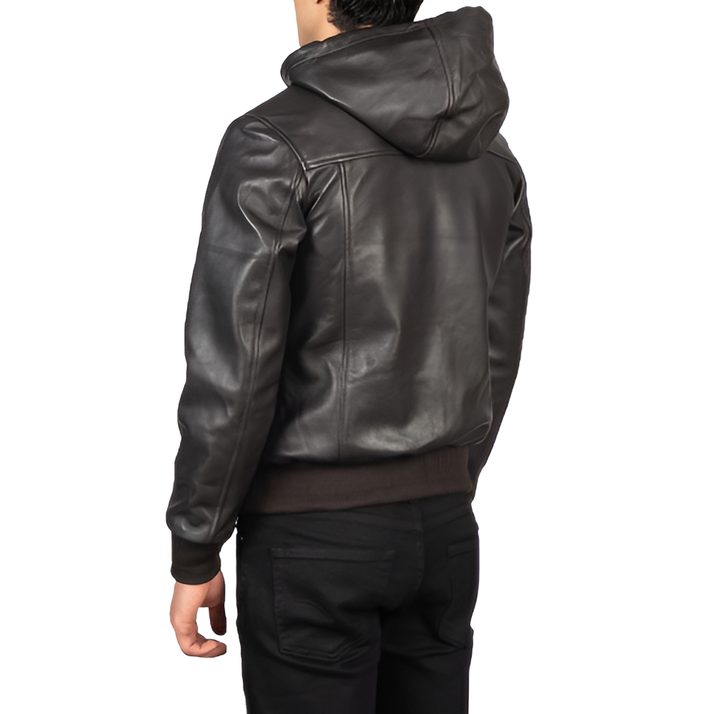 Hooded Faux Leather Jacket