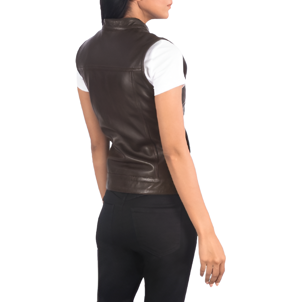 Women's Classic Brown Leather Vest