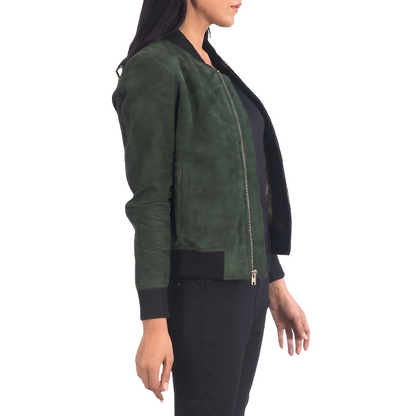 Women's Suede Bomber Jacket