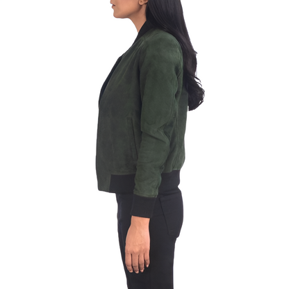 Women's Suede Bomber Jacket