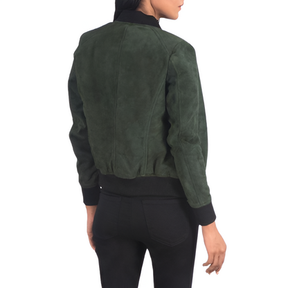 Women's Suede Bomber Jacket