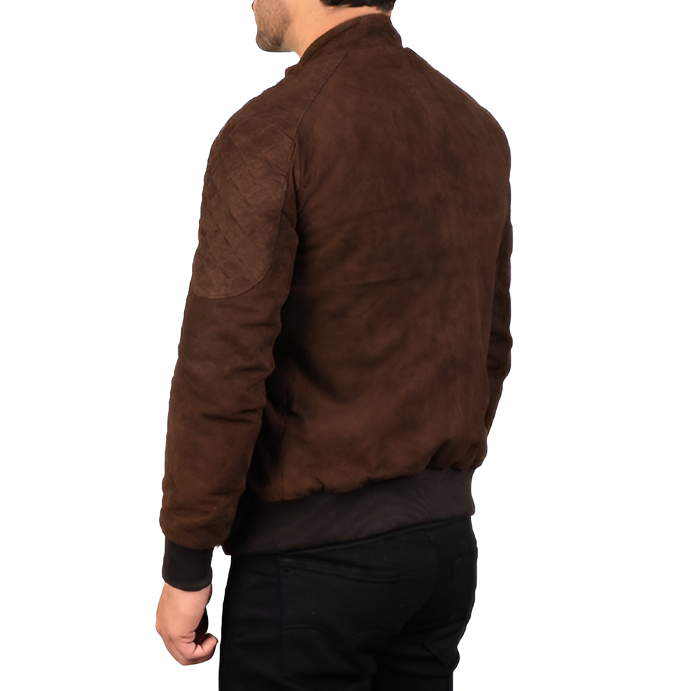 Faux Suede Bomber Jacket