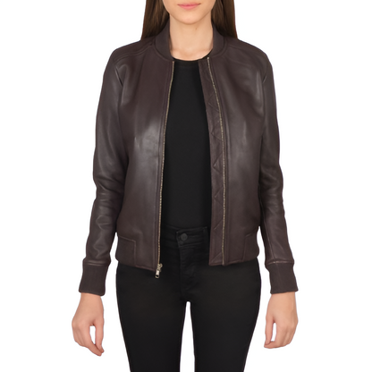 Women's Bomber Leather Jacket