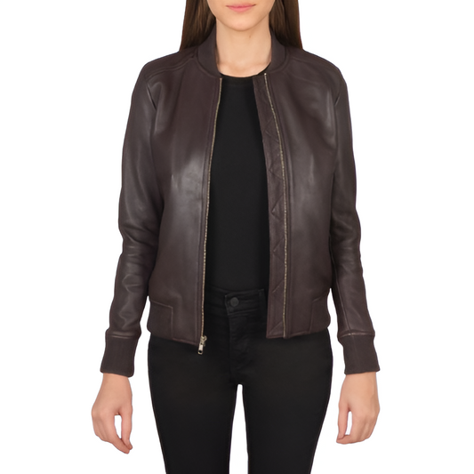 Women's Bomber Leather Jacket