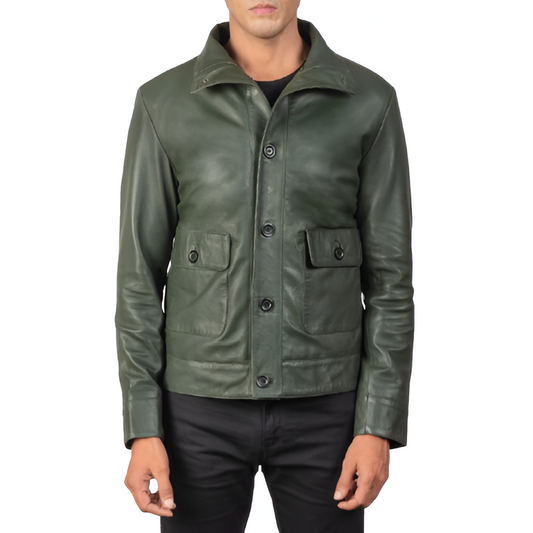 Men's Green Leather Jacket