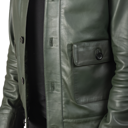 Men's Green Leather Jacket