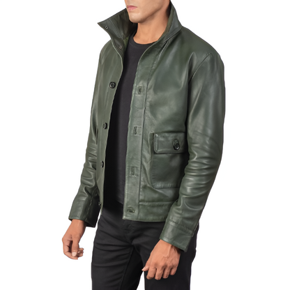 Men's Green Leather Jacket