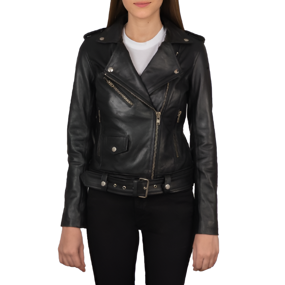 Classic Black Biker Leather Jacket