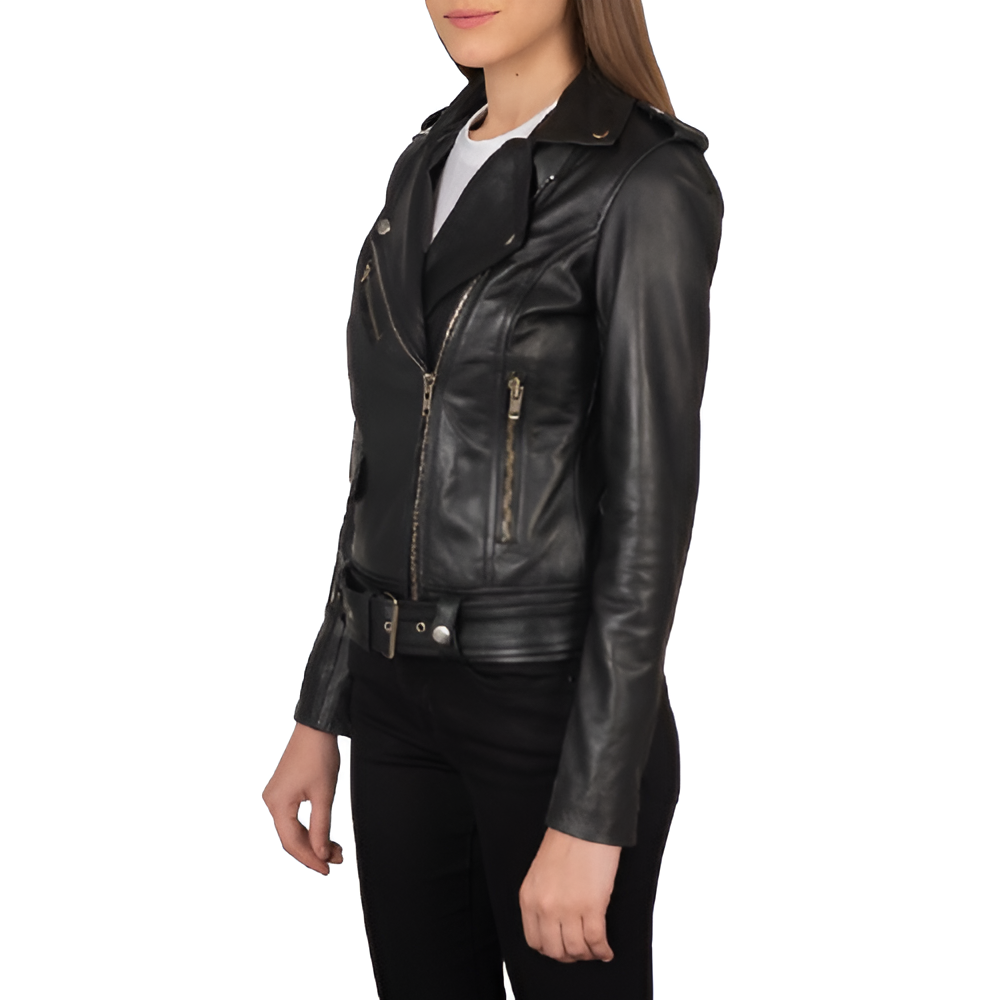 Classic Black Biker Leather Jacket