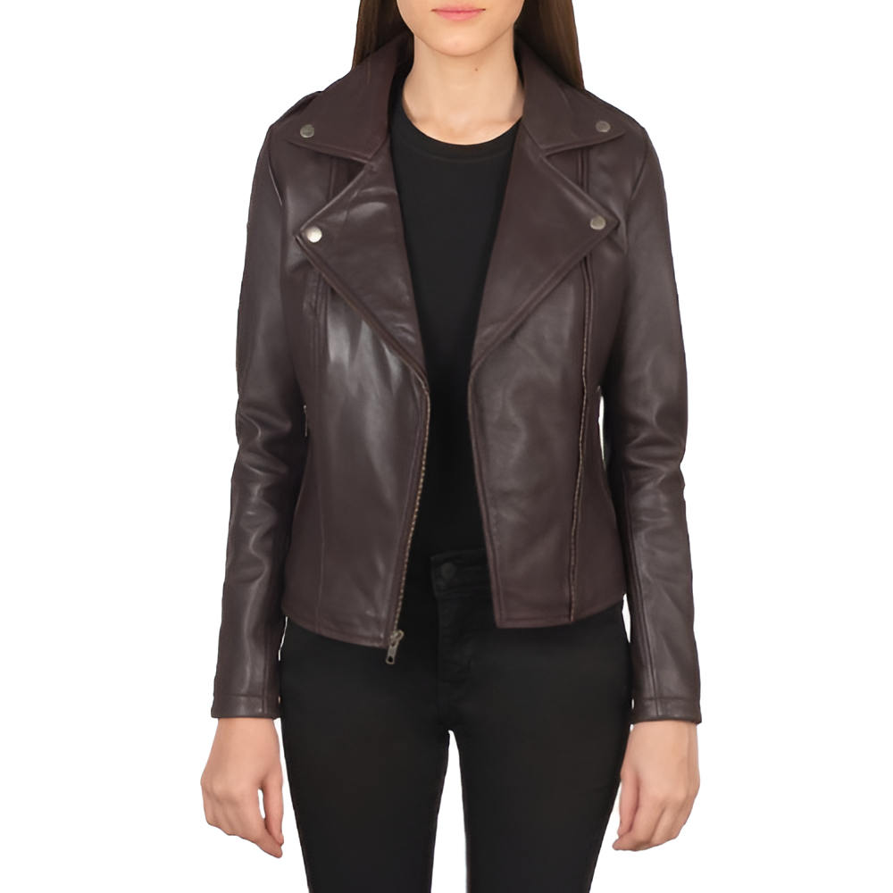 Chocolate Brown Leather Moto Jacket